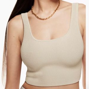 Babaton Sculpt Knit Squareneck Cropped Tank